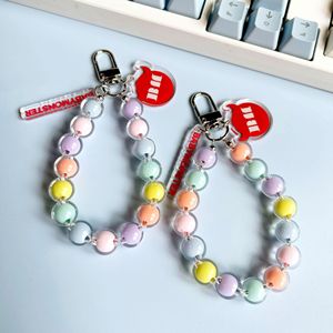 Custom New BABYMONSTER for Candy Color Acrylic Beaded Chain Mobile Phone Lanyard <b>Keychain</b> UV Printed Cartoon Pattern <b>Anime</b> - Product Image 3