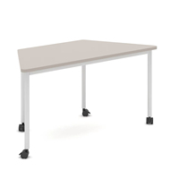 Table de conférence modulaire en mélamine de forme trapézoïdale - Mobilier de bureau moderne extensible et convertible pour bureau, école, domicile