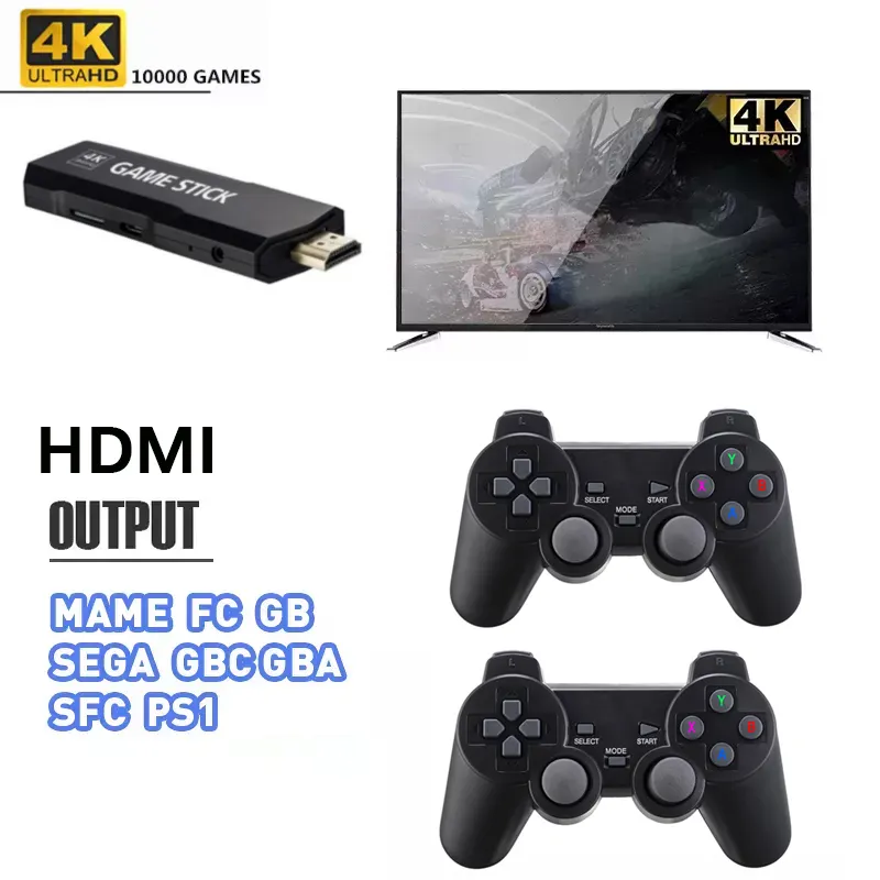 קוד פתוח מערכת וידאו משחק קונסולת 4K HDMI-תואם רטרו טלוויזיה משחק מקל מובנה 40000 + משחק תמיכה MAME/PS1/PSP/GBA
