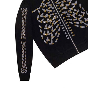 Felpa con cappuccio <span class=keywords><strong>da</strong></span> uomo in Jacquard ricamato Costume Mardi Gras con maniche di paillettes natale Pop Glitter Script maglione - Product Image 2