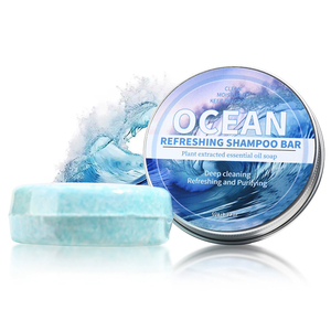 Barra de champú sólido de marca privada, jabón 100% orgánico para el cabello con aceites esenciales totalmente naturales a base de plantas, aroma a océano - Product Image 3