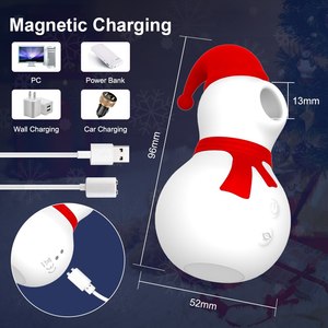 Vibrador de Succión con Forma de Muñeco de Nieve de 10 Frecuencias, Recargable por USB, de Silicona con Sensación Real al Tacto, Estimulador de Clítoris para Mujeres - Product Image 3
