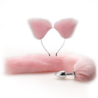 Jouets BDSM pour adultes Queue de renard Plug anal en métal et oreilles Jouet sexuel pour couple Ensemble de deux pièces