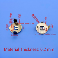Pile bouton CR1632 double couche avec borne à ressort en acier inoxydable, montage SMT sur PCB, 16 mm, compatible marque GXD, 3V