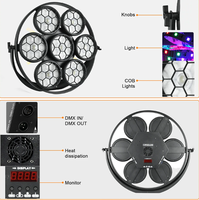Nouvel éclairage de scène rétro 7x50W pour les fêtes de mariage, lumière matricielle LED, lumières auxiliaires RGB, effet de lavage, flash, stroboscope COB, fond