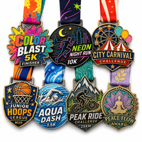 Médaille personnalisée en gros, design 3D, or, émail souple ou dur, métal, pour lauréats de courses sportives