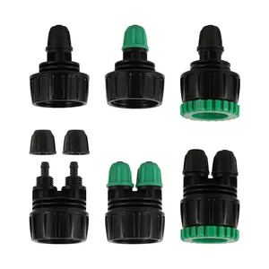 1/2 To 3/4 Inch Female Thread Adapter To 1/4 Inch Micro Irrigation Hose Pipe 1 Or 2 Way Locked Splitter Garden Faucet Connector