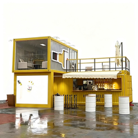 Maison conteneur préfabriquée à 2 étages en gros, bâtiment modulaire à ossature acier, kiosque familial pour café et commerce