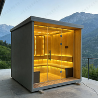 Sauna Inframerah Luar Ruangan Premium dengan Pemanas Digital Cerdas dari Kayu Cedar & Hemlock untuk Spa Rumah Mewah
