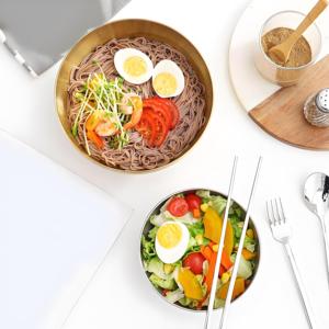 YITIAN, tazón de sopa de fideos de acero inoxidable 304 de grado alimenticio coreano de gran capacidad, tazón de mezcla de ensalada de verduras y fideos fríos - Product Image 5