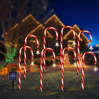 8 Stück IP65 Solarbetriebene Weihnachtszuckerstangen-Lichter 8 Modi Landschaftslampen Stern Outdoor Garten Rasen Hof Dekoration