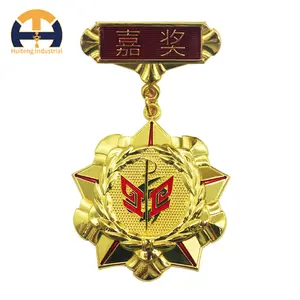 Fabrikant 'S Nieuwste Ontwerp Eer Medaille Medaille Broche Op Maat Commendation Badge Incentive Award Metalen Medaille Badge