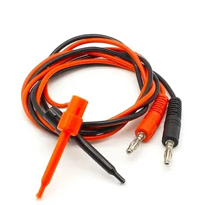 4mm Multimeter Dual Test Hook Clip to Male Banana Plug Cable