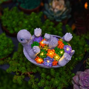 Figurine de <span class=keywords><strong>tortue</strong></span> solaire en résine, design mignon, lumières LED, décorations de jardin, pelouse, patio, cour, cadeau pour bébé, pour maman - Product Image 5