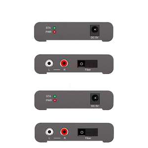 Extenseur <span class=keywords><strong>audio</strong></span>-vidéo optique RCA 2 canaux 20 km avec boîtier métallique, émetteur-récepteur LC SC, canal gauche/droit - Product Image 3