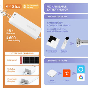 ستائر خلوية بمحرك للنهار والليل تعمل بمحرك تعتيم لاسلكي للتحكم عن بعد تنشيط الصوت للمنزل الفندق معدن أسود - Product Image 2