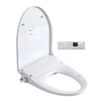 Siège de toilette intelligent avec bidet intégré, design moderne, alimentation CA, bouton latéral, siège chauffant réglable, réglage de la température et de la pression de l'eau