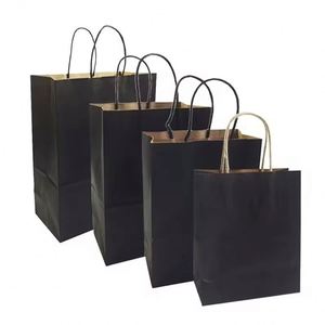 Bolsas de Papel Kraft con Asas, Impresas con Logotipo Personalizado, al por Mayor, Embalaje Ecológico para Tiendas de Ropa y Compras Minoristas - Product Image 1