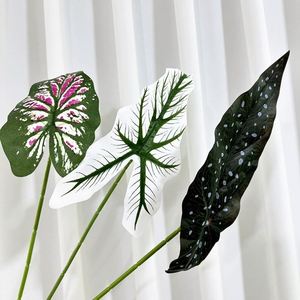 LO-585 Hojas Artificiales de Alocasia, Caladium y <span class=keywords><strong>Begonia</strong></span> al por Mayor, Tallo Único, Follaje Artificial para Decoración del Hogar y Jardín - Product Image 1