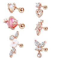 Boucles d'oreilles Toposh en acier inoxydable avec zircon transparent pour Daith, Helix, cartilage – Bijoux de piercing pour l'oreille