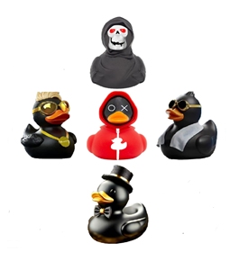 Canards de bain en vinyle PVC jaune personnalisés de 3 pouces avec fonction couineuse et logo sur mesure pour la salle de bain - Product Image 1