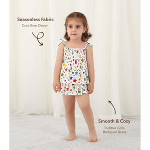 Vestido tipo body sin mangas para niñas con estampado de estrellas coloridas, traje de verano de 3 a 24 meses - Product Image 4