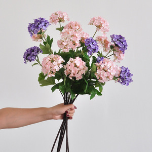 Flores Artificiales de Seda, Hortensias de 3 Cabezas con Tallo Largo, Precio al por Mayor, Flores para Arco de Boda, Hortensias Holandesas de Seda Sintética - Product Image 3