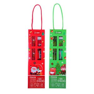 Christmas Handheld 6-Piece Primary Ruler Rubber Pencil Sharpener <b>Gift</b> <b>Set</b> Five Piece Stationery <b>Set</b> for Children Christmas <b>Gift</b> - Product Image 1