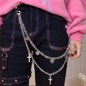 Hip Hop Waist <b>Chain</b> With <b>Cross</b> And Butterfly Charms For Women Fashion Jewelry Accessory - Product Image 1