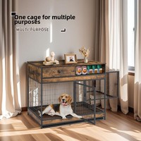 Cage à chien en bois massif personnalisable, directement de l'usine, avec tiroirs, double porte, maison pour animaux de compagnie, pour chiens de petite et moyenne taille