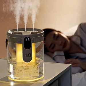 New Household 1.5L Ultrasonic Humidifier With <b>Night</b> <b>Light</b> Low Noise 3 Nozzles Heavy Fog Mist Wireless Portable for & Car Use Ult - Product Image 2