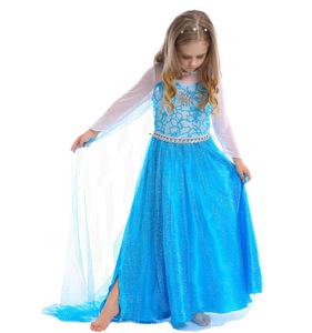 Vestito da principessa <span class=keywords><strong>Elsa</strong></span> di alta qualità Costume <span class=keywords><strong>Frozen</strong></span> con Set di accessori 8 pezzi per le fantasie estive delle bambine - Product Image 5