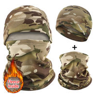 Ensemble cache-cou et cagoule polaire camouflage coupe-vent chaud pour l'hiver, idéal pour le cyclisme, le ski, la moto, le cache-cou tubulaire, le bandana et le bonnet