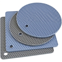 Sous-verre en silicone alvéolé, isolant thermique, antidérapant, rond ou carré, pour table