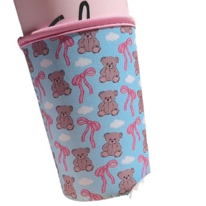 Korean style high-value insulated cup sleeve, girly bow water <b>bottle</b> protector, portable anti-scalding water <b>bottle</b> sleeve - Product Image 5
