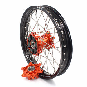 KKE-Juego de llantas <span class=keywords><strong>Enduro</strong></span> 21/18, Compatible con <span class=keywords><strong>KTM</strong></span> EXC XCF SXF 125 250 450 530, Aluminio anodizado naranja Hub - Product Image 4