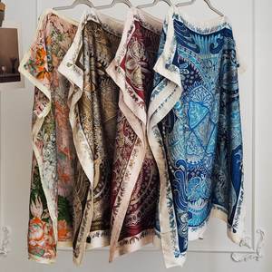 <span class=keywords><strong>Abiti</strong></span> Kaftano in Raso di Seta da Donna Taglie Forti, Veste Musulmana Stampata di Marca, Kaftano Abaya di Seta di Design Stile Dubai - Product Image 5