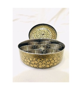 กล่องมาซาลาอินเดีย, กล่องเครื่องเทศอินเดีย, กล่องเครื่องเทศทรงกลมสแตนเลส - Product Image 3