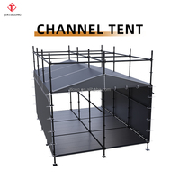 Tente de tunnel d'accès Layher, chapiteau de passage en PVC imperméable pour entrée de festival