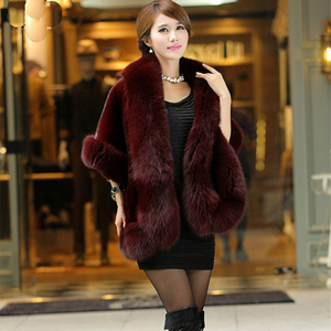 Hot Sale New Fashion Winter Warm Ladies Luxury Customized Cape Shawl Women Faux Fox <strong>Mink</strong> Fur <strong>Poncho</strong> - Product Image 6