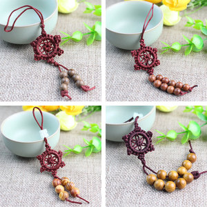 Colgante de nudo Falun, pequeño colgante de madera, cuentas budistas, material para accesorios DIY de pulseras y collares, colgante de jade con borla, colgante decorativo - Product Image 5