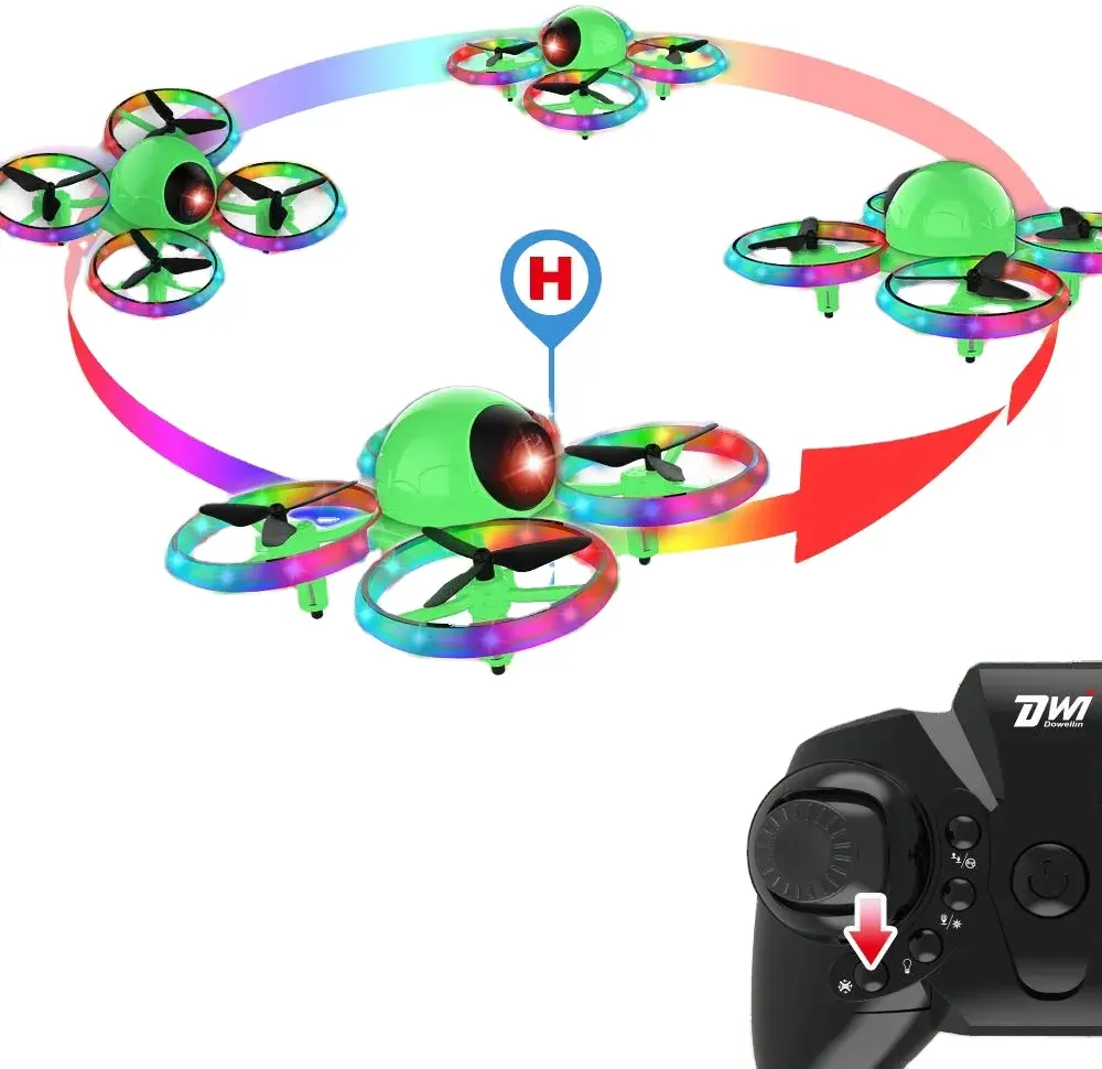 Dwi dowellin drone de bolso brinquedos, mini drone rc nano quadcopter, brinquedos para crianças com piscando luz, uma chave decolada, derramar, batida