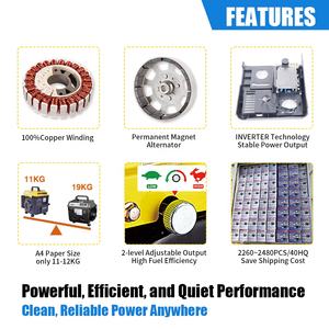 Nouvelle conception, générateur d'électricité portable silencieux 800W 2.0HP, mini-moteur à essence, générateur onduleur à essence - Product Image 5