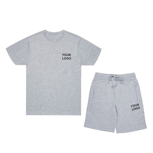 Ensemble T-shirt et short unis à impression personnalisée Ensemble d'été unisexe de haute qualité pour hommes - Product Image 1