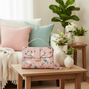 Sac à main Fana Clara pour femme, rose, motif floral, décorations de fleurs et de plantes, M3860 - Product Image 2