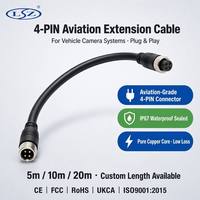 Cable de Extensión de Aviación de 4 Pines, Impermeable IP67, 5m/10m/20m, Conector de Cobre Puro Chapado en Oro para Cámara de Vehículo, Sistema MDVR