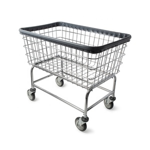 पहियों के साथ पाउडर लेपित भारी शुल्क रोलिंग तार लॉन्ड्री गाड़ी - Product Image 5