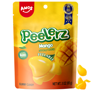 Amos Peelerz <strong>Candy</strong> Gummy Peelable Mango Sweet Peeling Mango Original Flavored Peeled Gummy <strong>Candy</strong> - Product Image 1