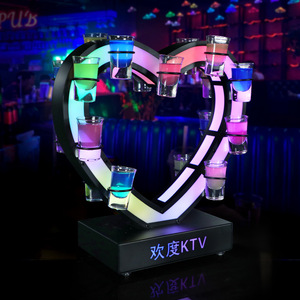 Heart Shaped Led Glass Holder For Cocktail Parties Valentine'S Day Decorations - Product Image 4