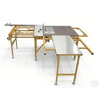 Scie à panneaux coulissante motorisée horizontale multifonctionnelle portable pour la fabrication d'armoires et la menuiserie